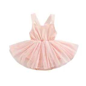 Peach Tulle Romper
