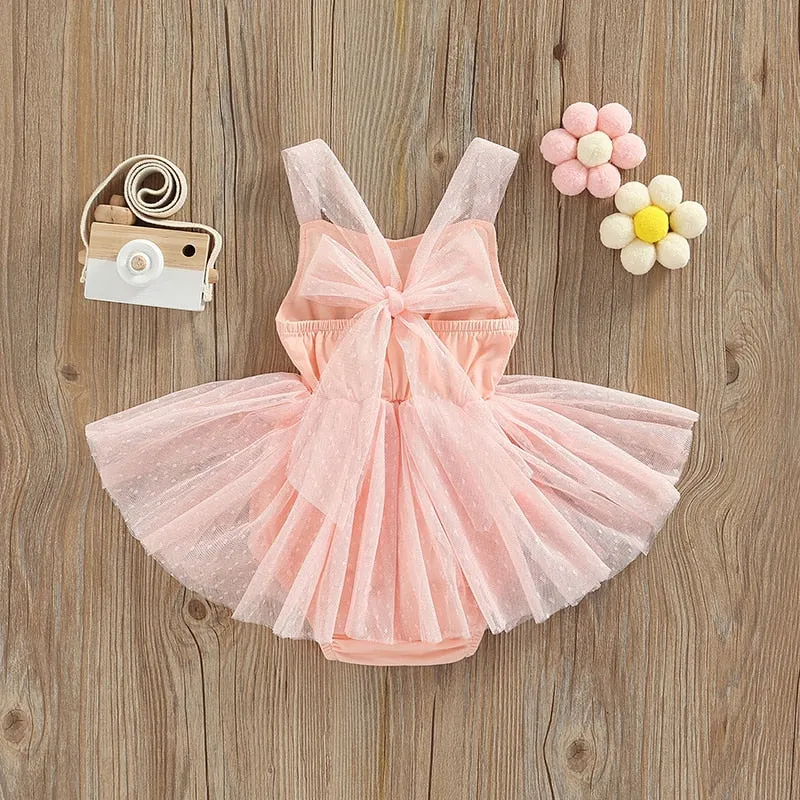 Peach Tulle Romper