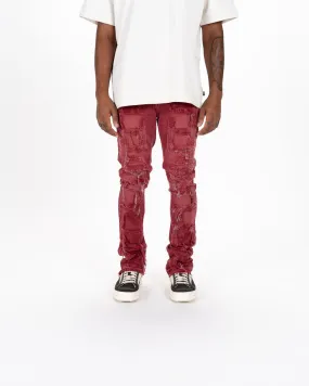 Pheelings Inspired By FLARE STACK DENIM (BURGUNDY)