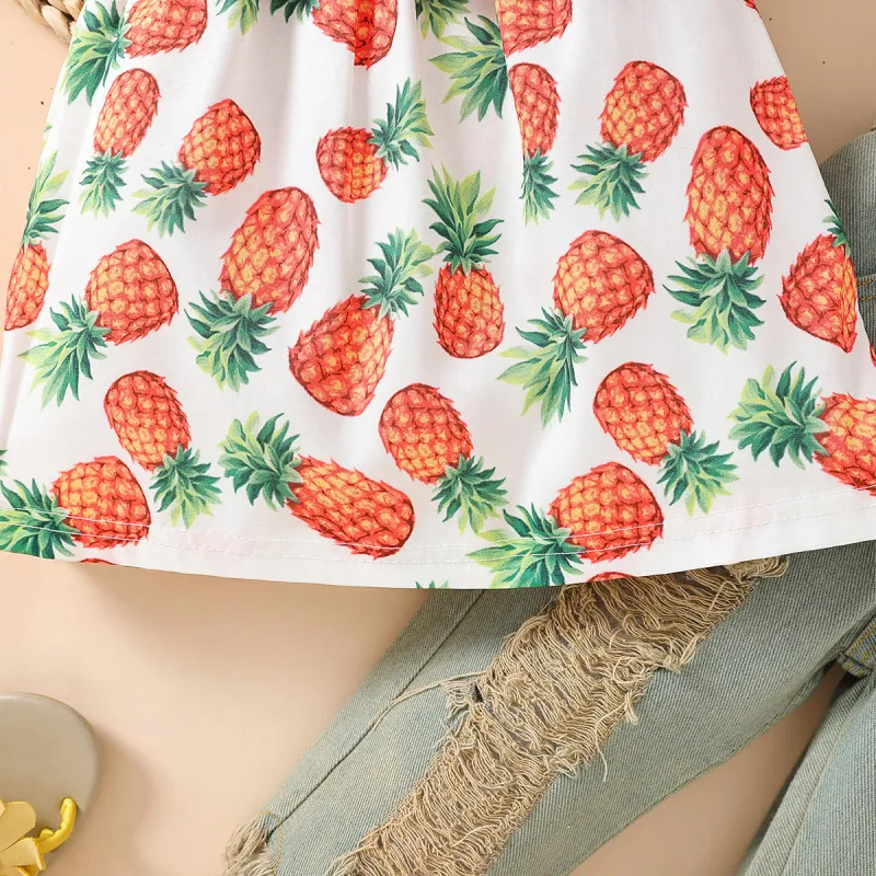 Pineapple Top and Jeans Set