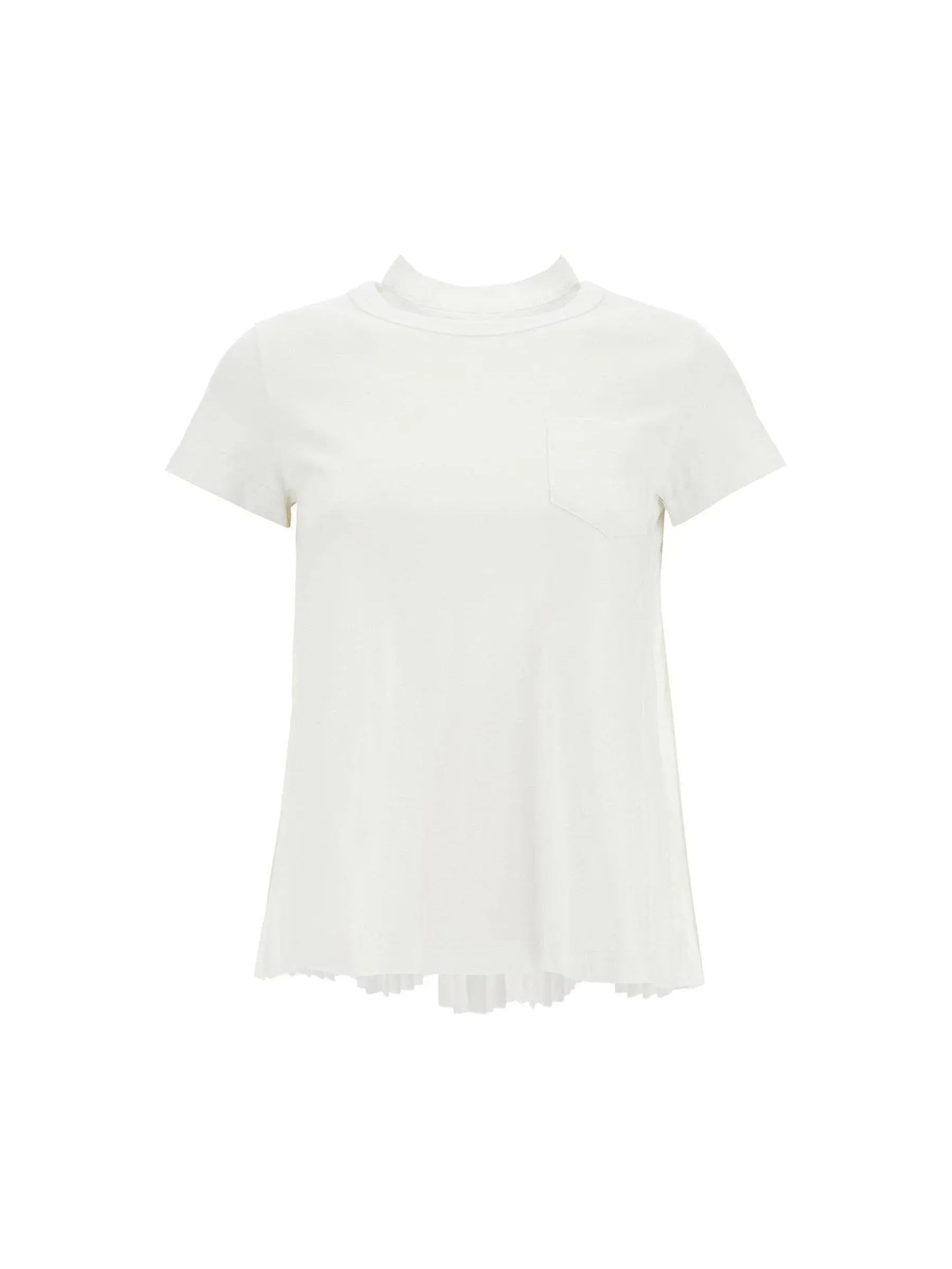 Pleated Back Mock Turtleneck Sweater