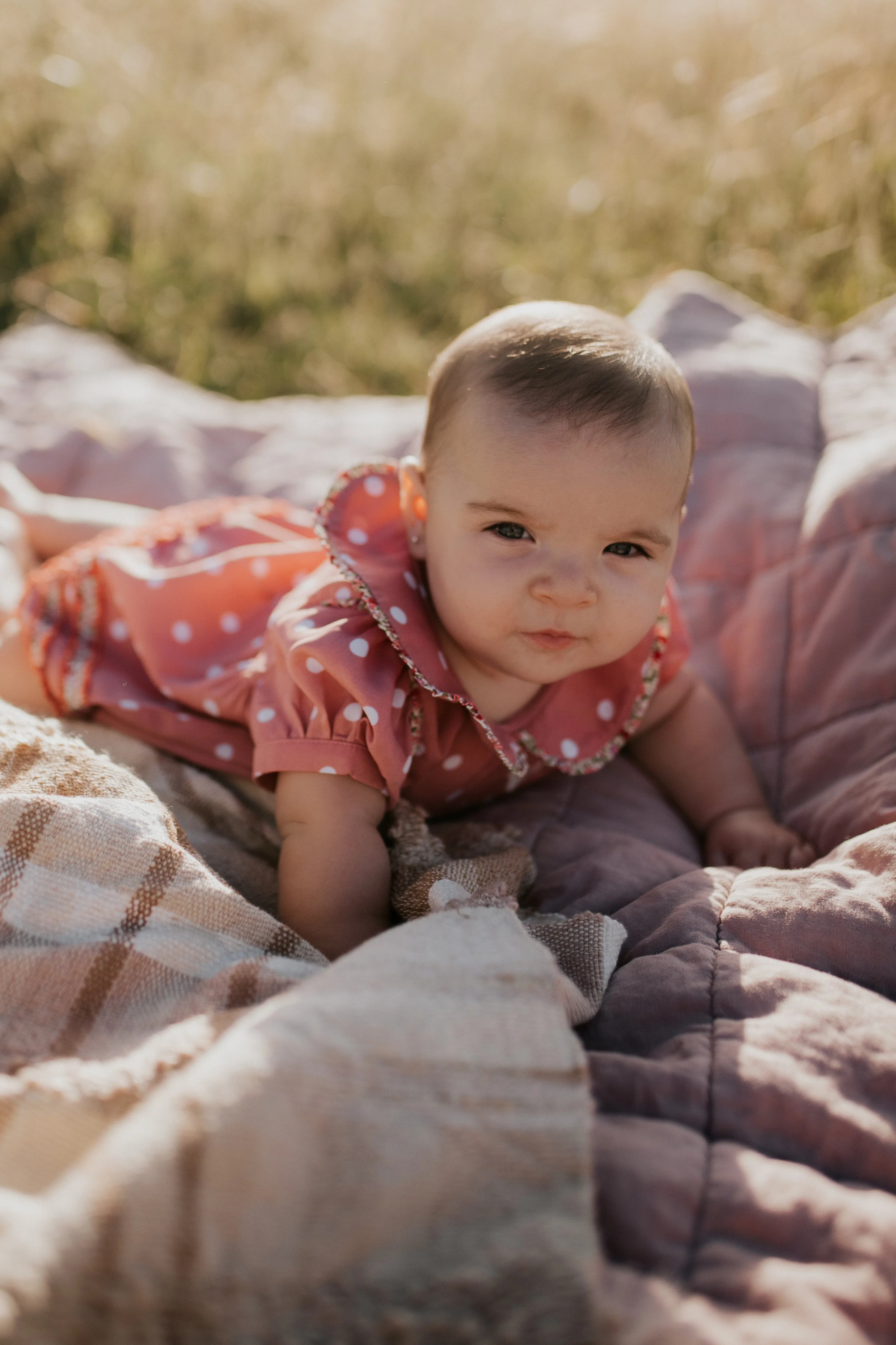"Clementine Jnr" Spotty Vintage Short Sleeve Bubble Romper