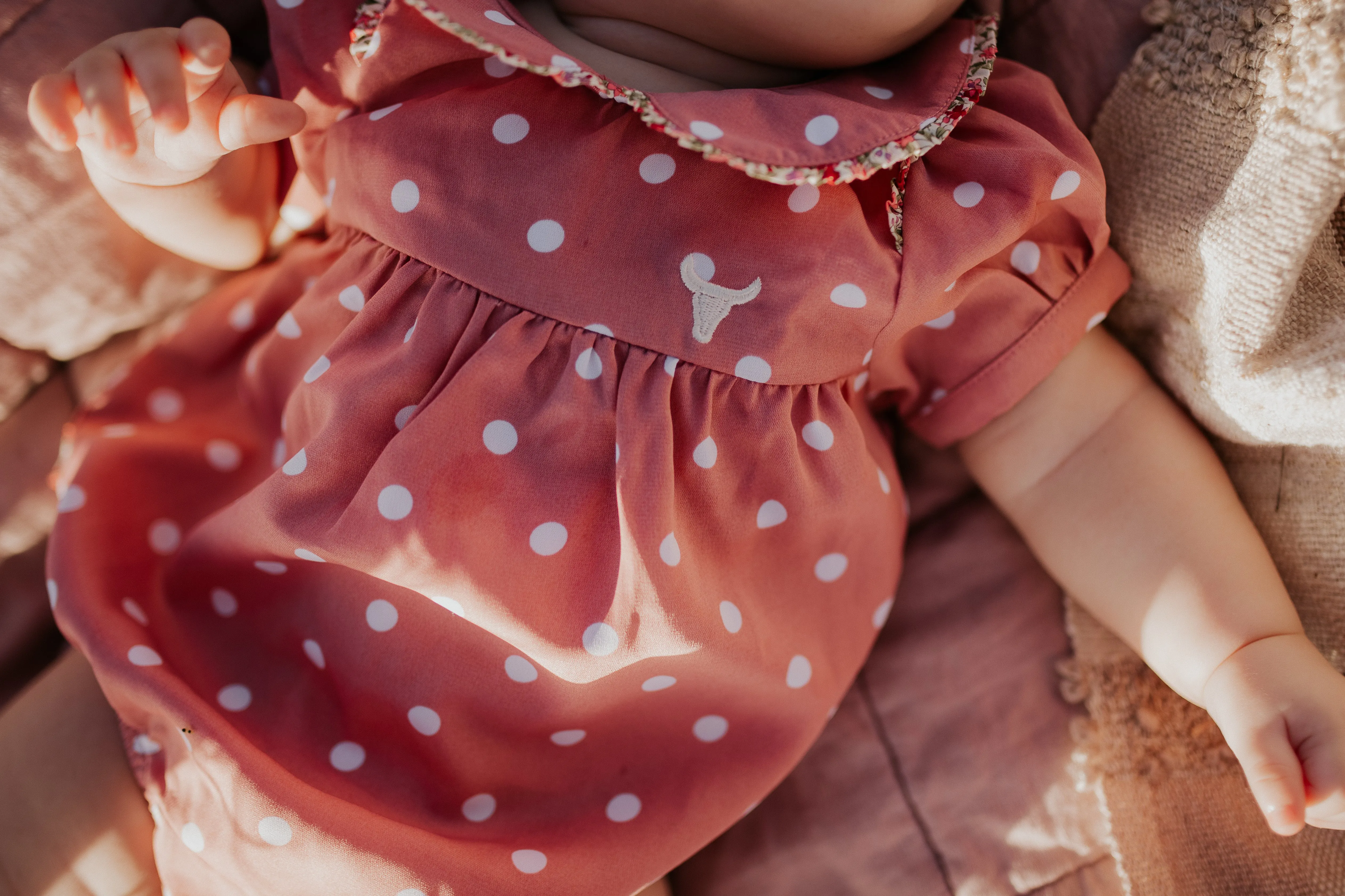 "Clementine Jnr" Spotty Vintage Short Sleeve Bubble Romper