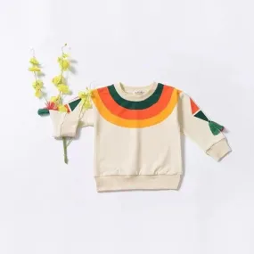 Rainbow Tassel Pattern Baby Little Girl Top Jumper