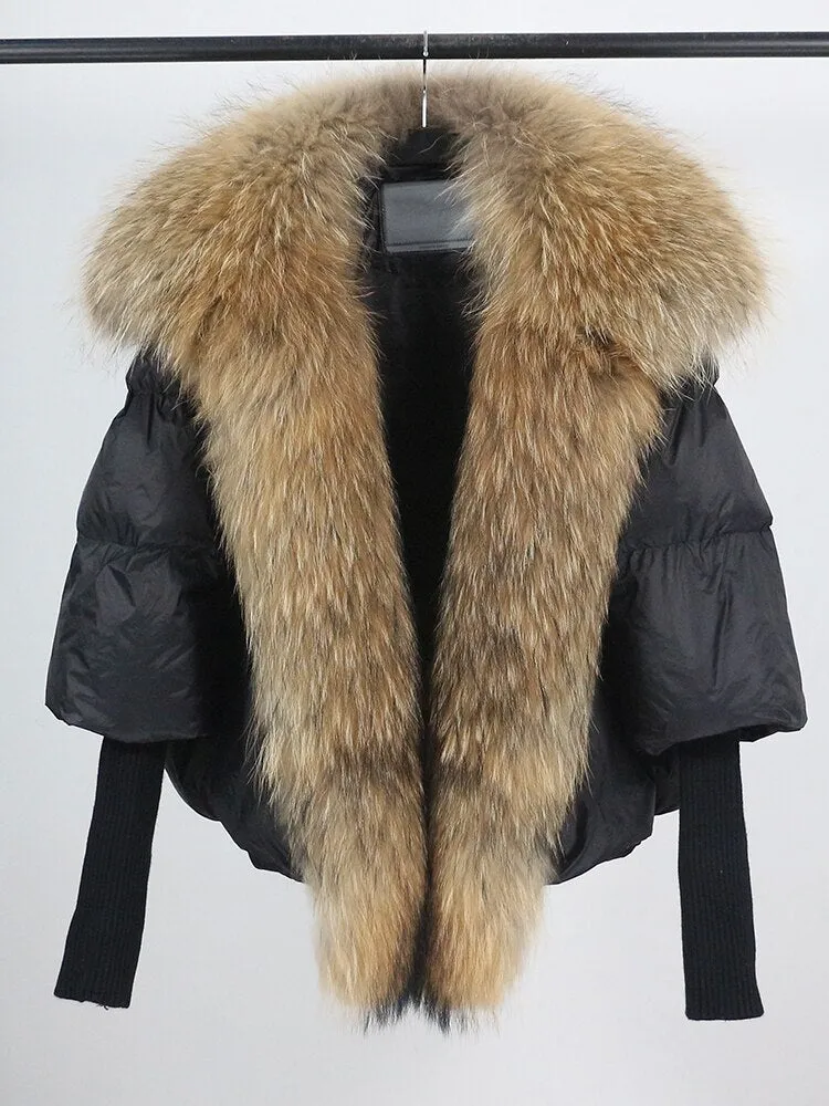 Real Fox Fur Collar Goose Down Jacket