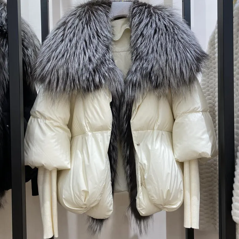 Real Fox Fur Collar Goose Down Jacket