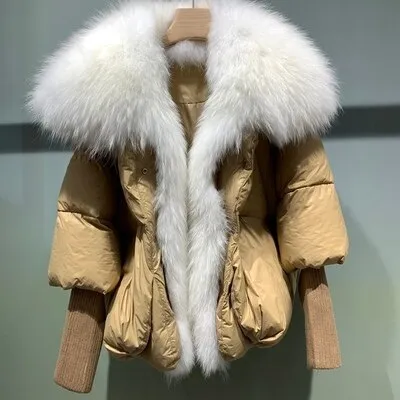 Real Fox Fur Collar Goose Down Jacket