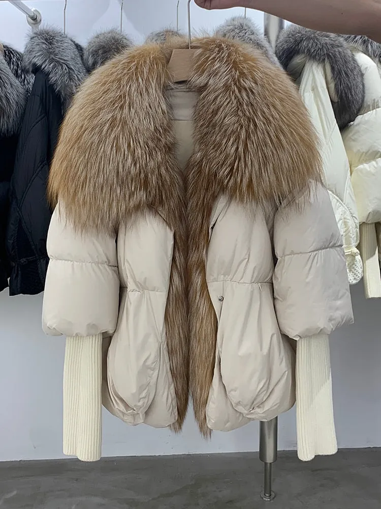 Real Fox Fur Collar Goose Down Jacket