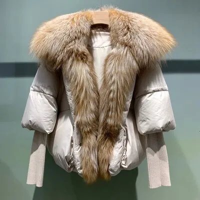 Real Fox Fur Collar Goose Down Jacket