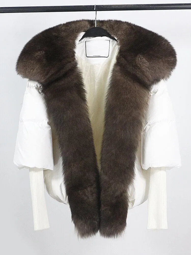 Real Fox Fur Collar Goose Down Jacket