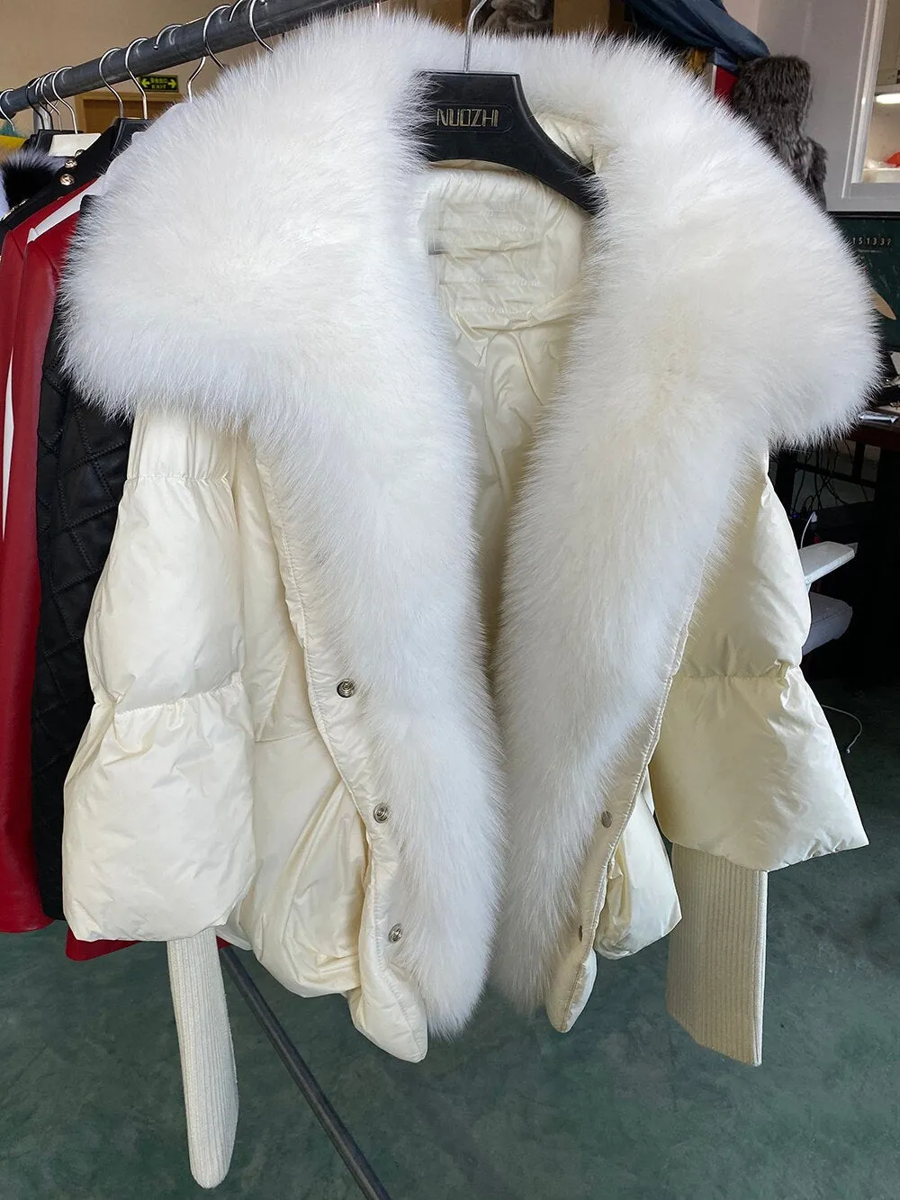 Real Fox Fur Collar Goose Down Jacket