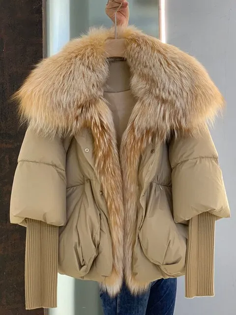Real Fox Fur Collar Goose Down Jacket