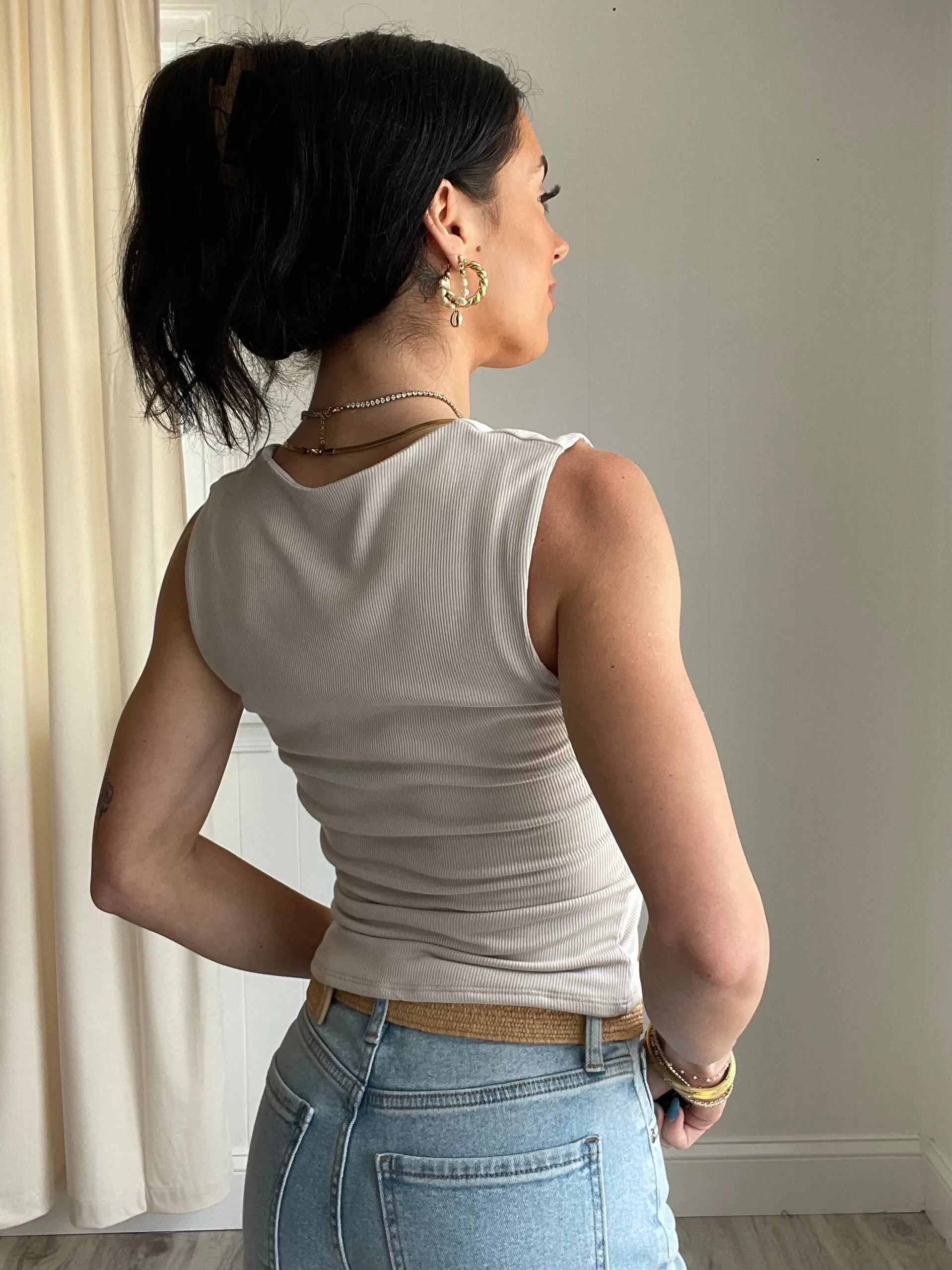 Riley Rib Knit Square Neck Tank Top