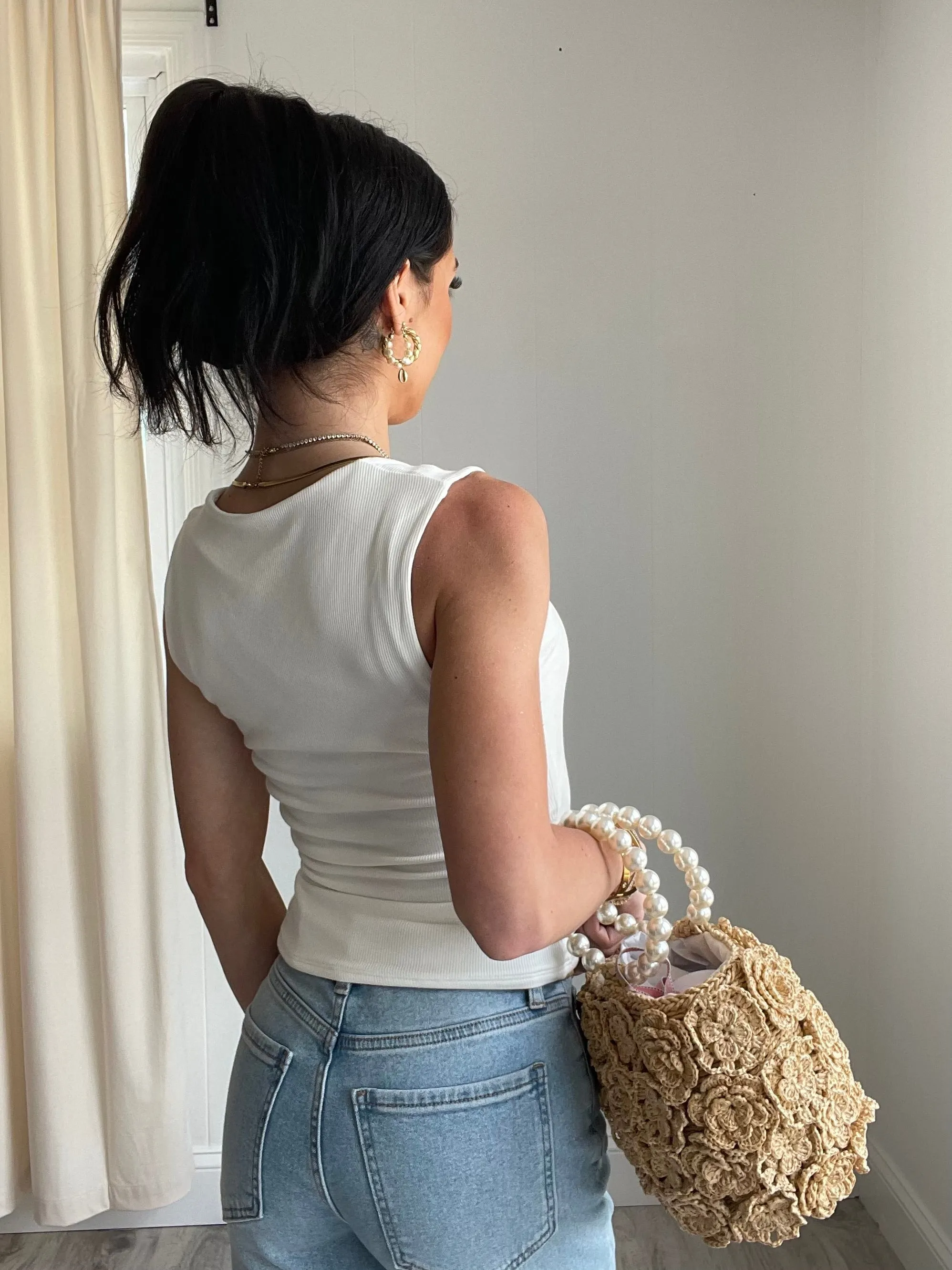 Riley Rib Knit Square Neck Tank Top