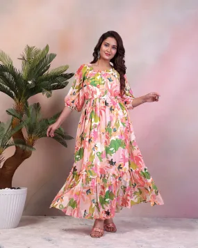 Ruddy Pink Floral Maxi Dress