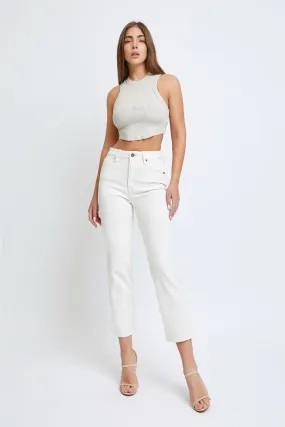 Sea Salt Straight Leg Cropped Denim