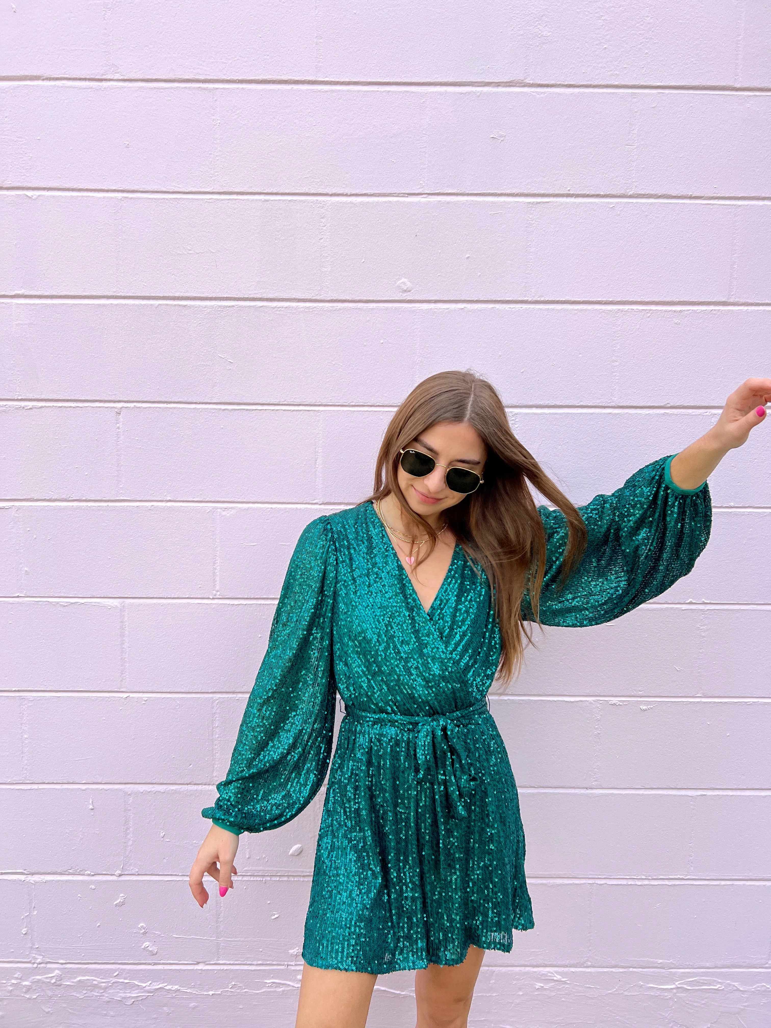 She Shines Green Sequin Romper