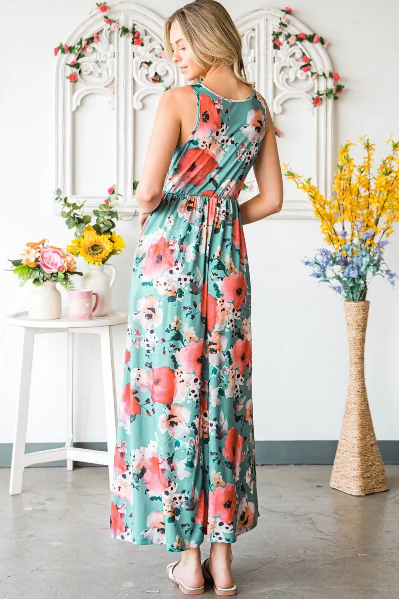 Sing The Melody Maxi Floral Tank Dress