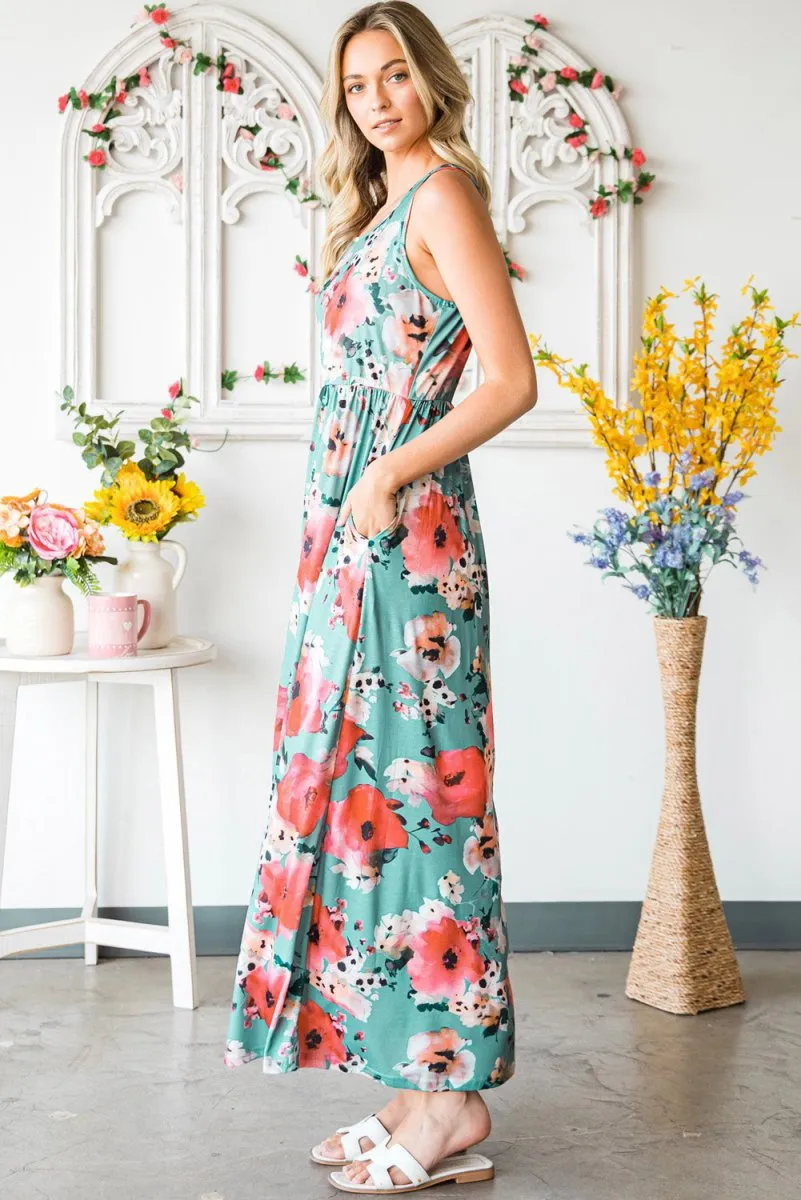 Sing The Melody Maxi Floral Tank Dress