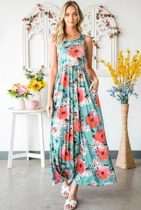 Sing The Melody Maxi Floral Tank Dress