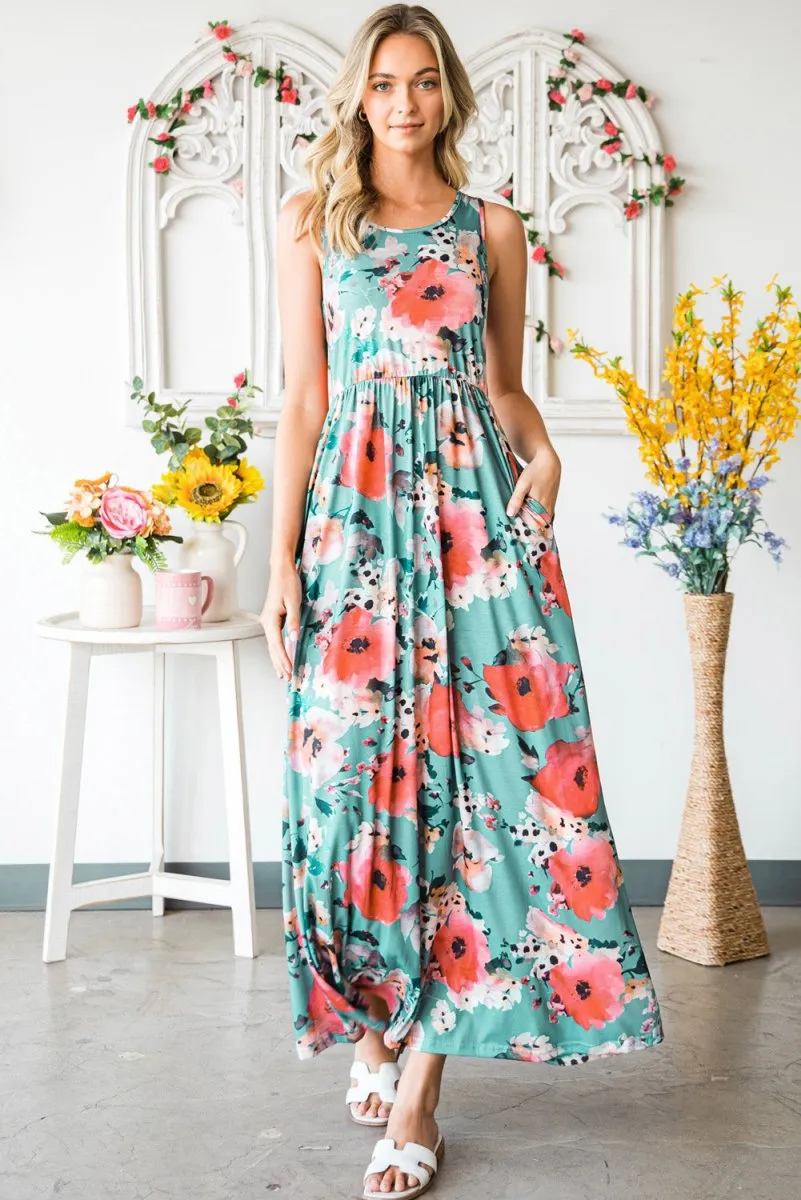 Sing The Melody Maxi Floral Tank Dress