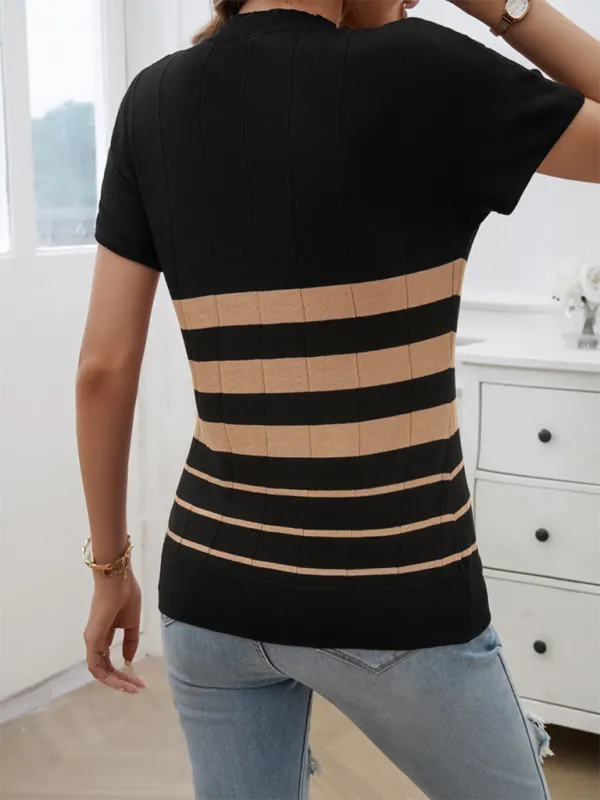 Slim Fit Striped Sweater Top