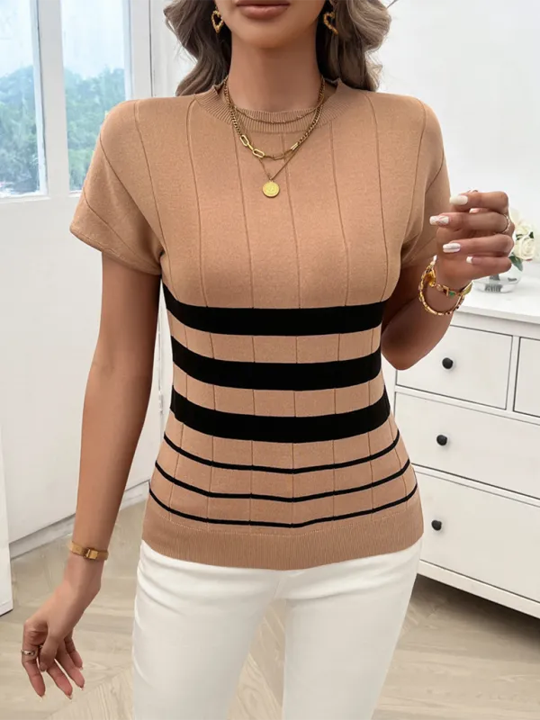 Slim Fit Striped Sweater Top