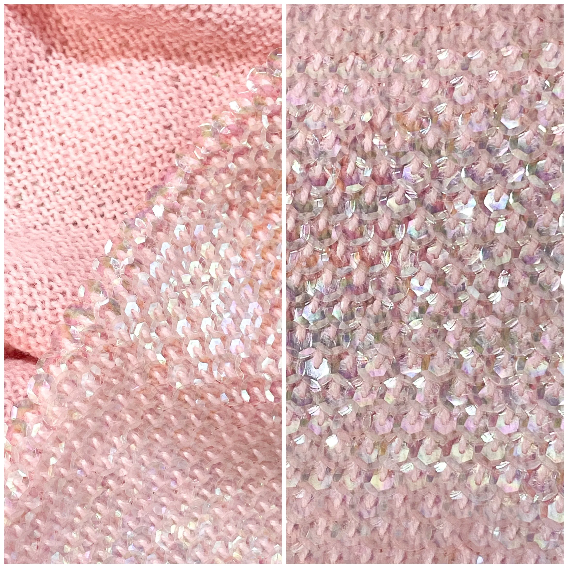 SOLD Vintage 60s Pink Sequin Sleveless Sweater/Top S