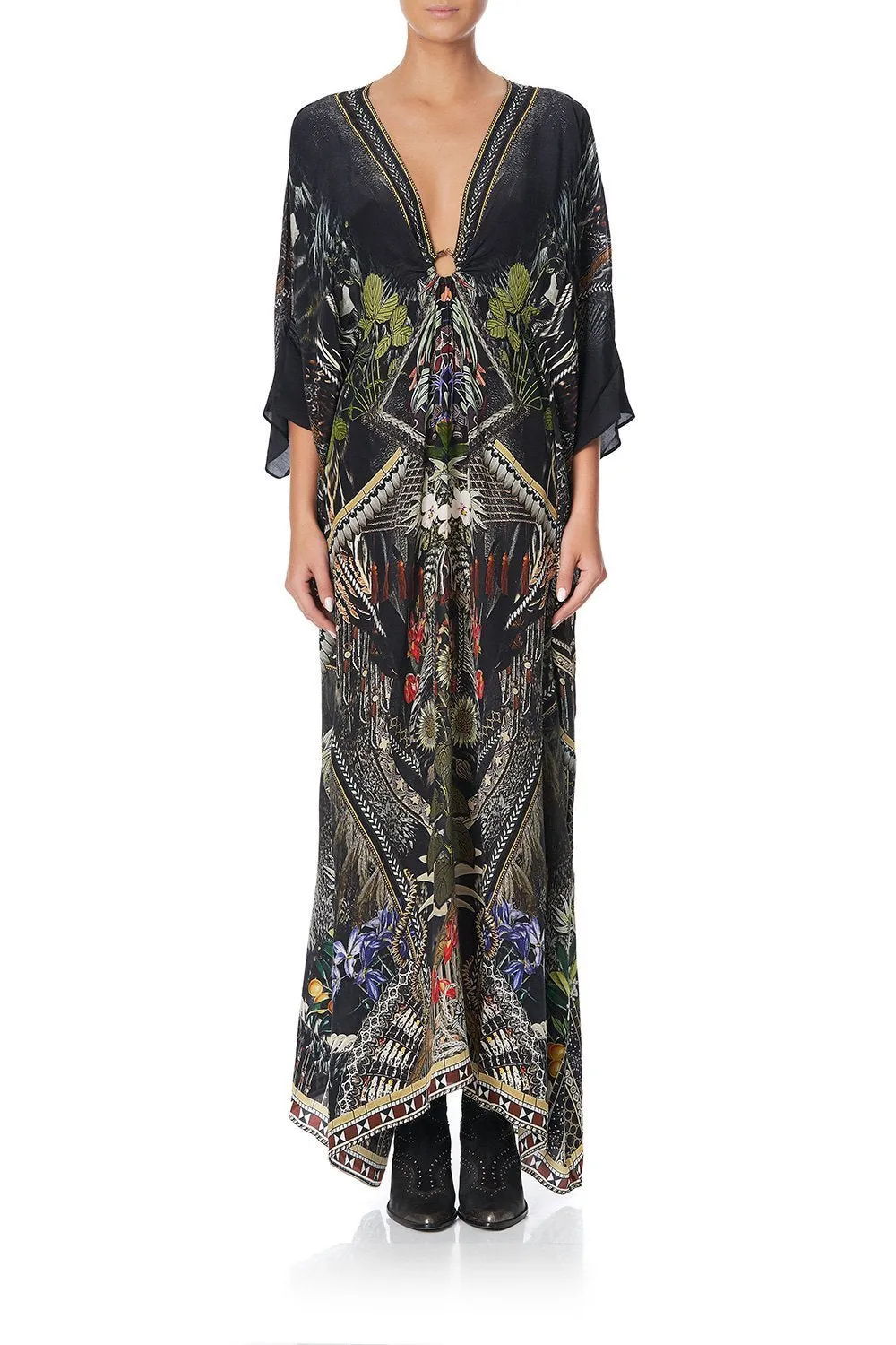 SPLIT SLEEVE KAFTAN WITH HARDWARE BOTANICAL CHRONICLES