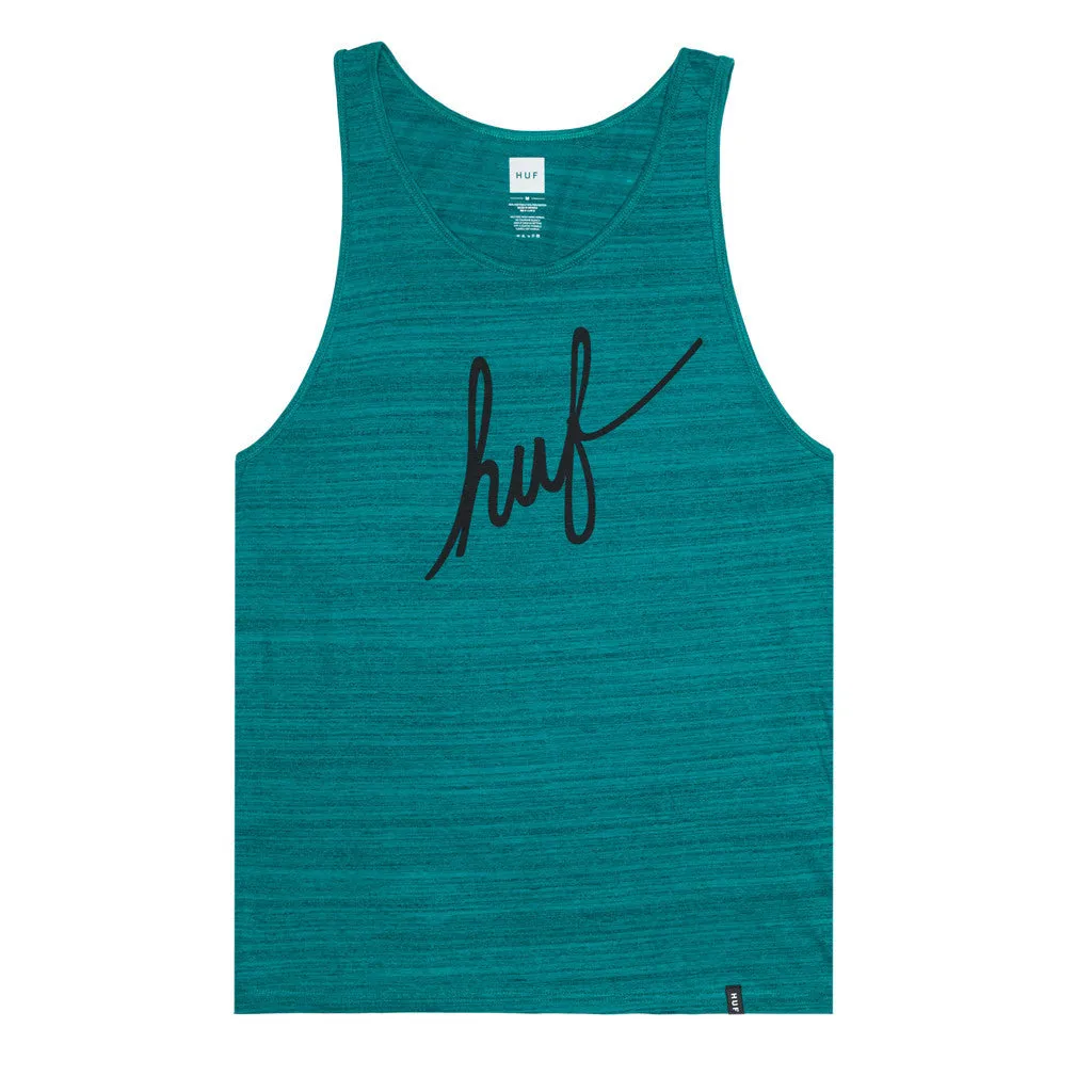 STREAKY WASH DEMI SCRIPT TANK // TEAL