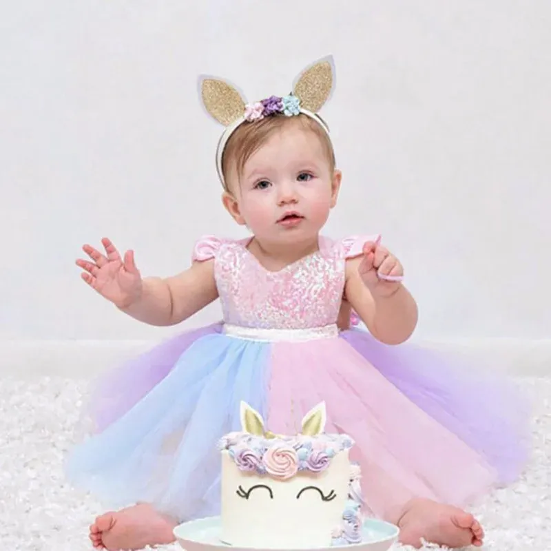 The Georgia Pastel Rainbow Romper Dress