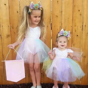 The Georgia Pastel Rainbow Romper Dress