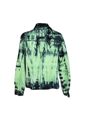tie dye neon green denim jacket | size XL