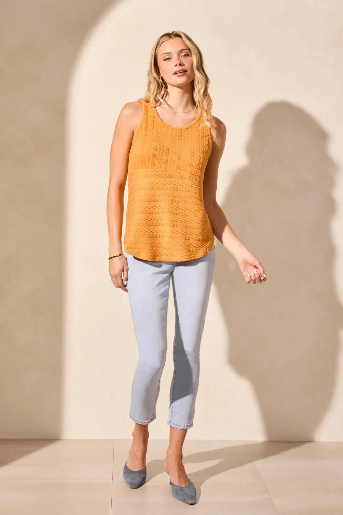 Tribal Women's Striped Empire-Waist Sleeveless Top -  Nugget
