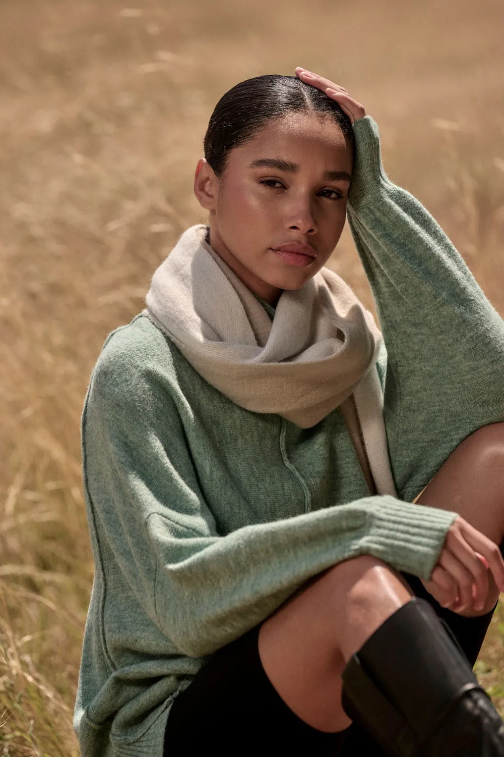 Turtleneck Drop Shoulder Sweater