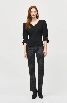 Twill Paisley Print Flared Pant
