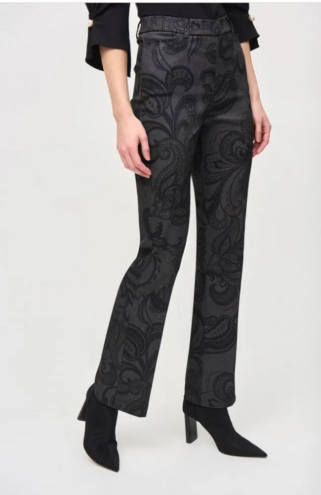 Twill Paisley Print Flared Pant