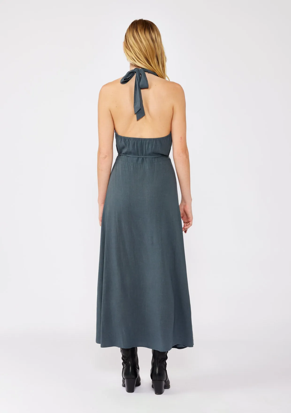 V-Neck Halter Maxi Dress