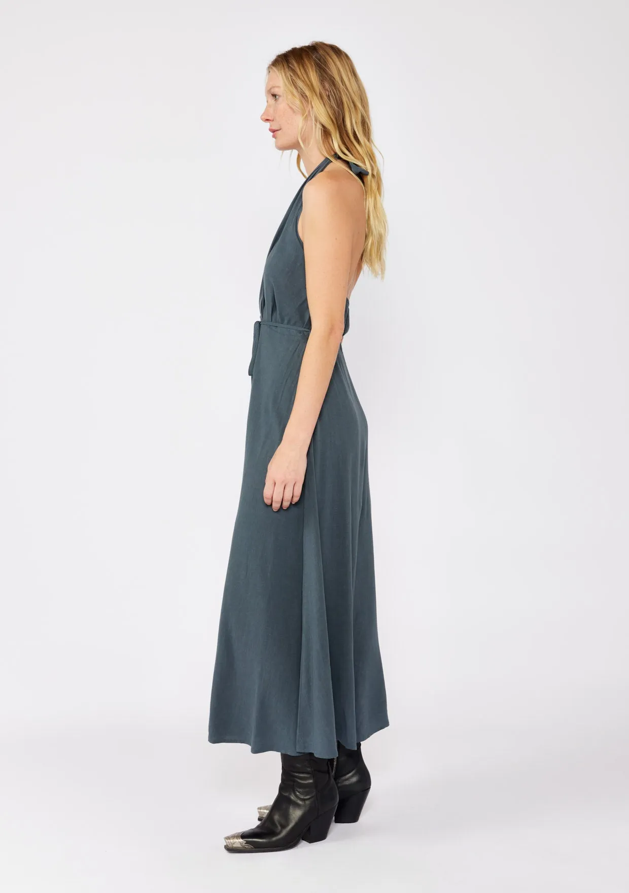 V-Neck Halter Maxi Dress