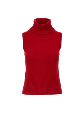 Veronica Beard Mazzy Cashmere Shell in Crimson