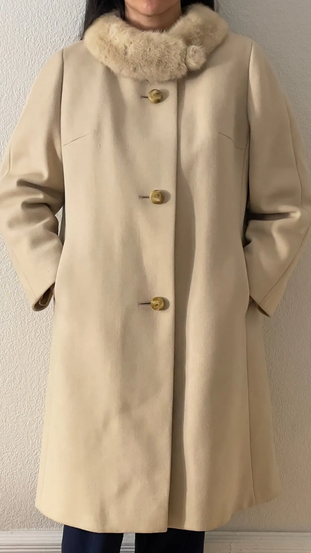 Vintage Real Fur Collar Coat - Upsala Kapp