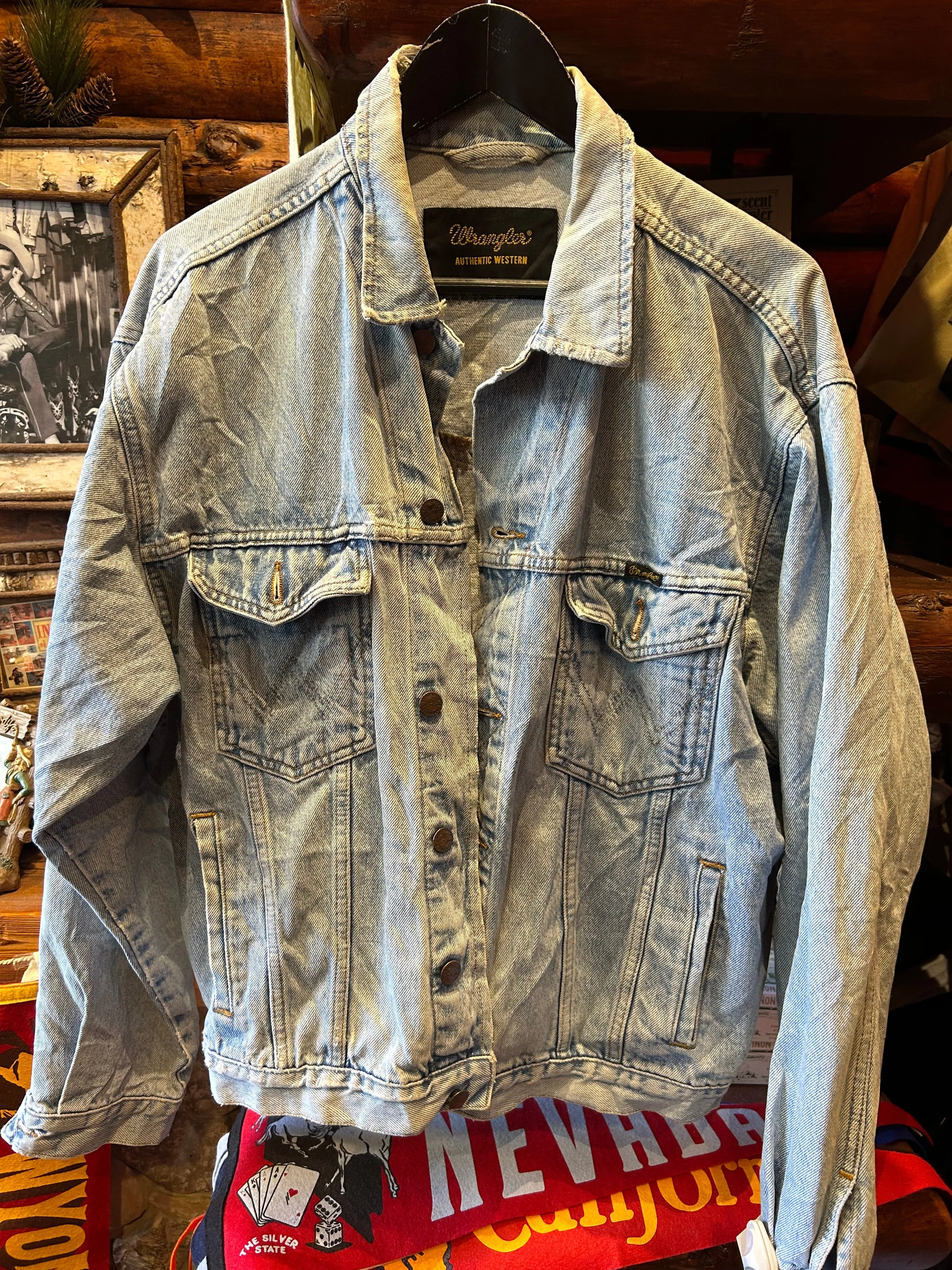 Vintage Wrangler Fade Out Denim Jacket, Large
