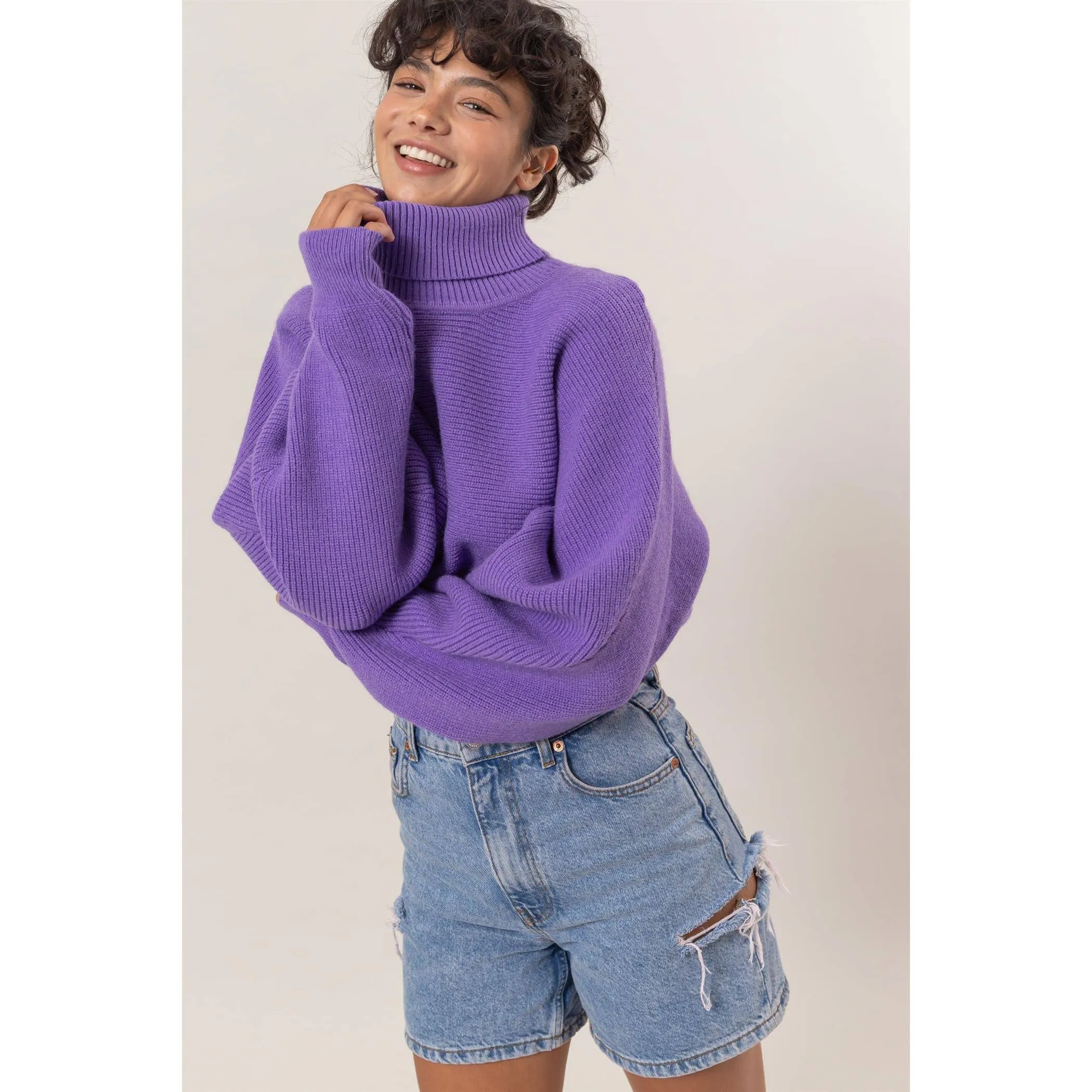 Violet Turtleneck