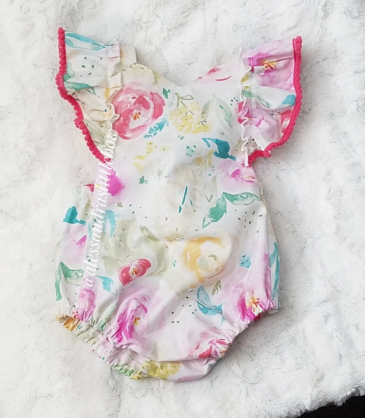 Watercolor Flutter Romper