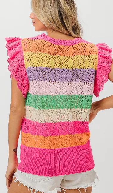 Whimsical Threads Multicolor Knit Top