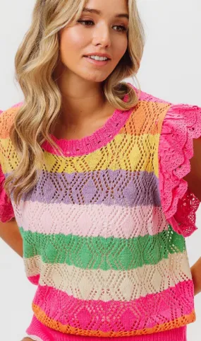 Whimsical Threads Multicolor Knit Top