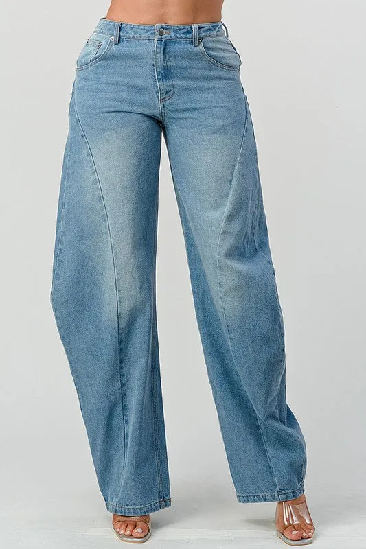WIDE LEG DENIM JEANS