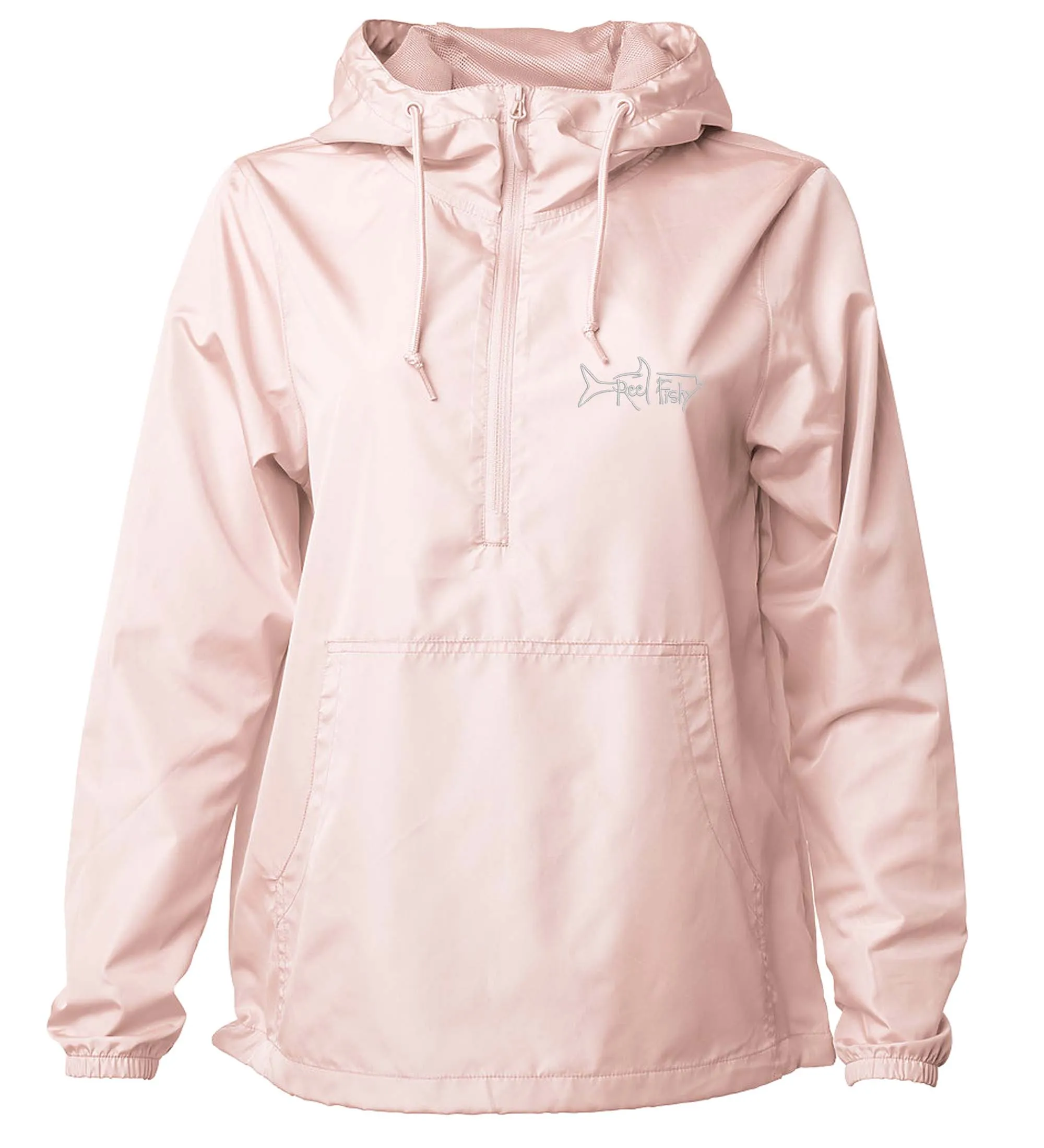 Windbreaker Jacket, Lightweight 1/2-zip Pullover, Water Resistant, Reel Fishy Tarpon logo