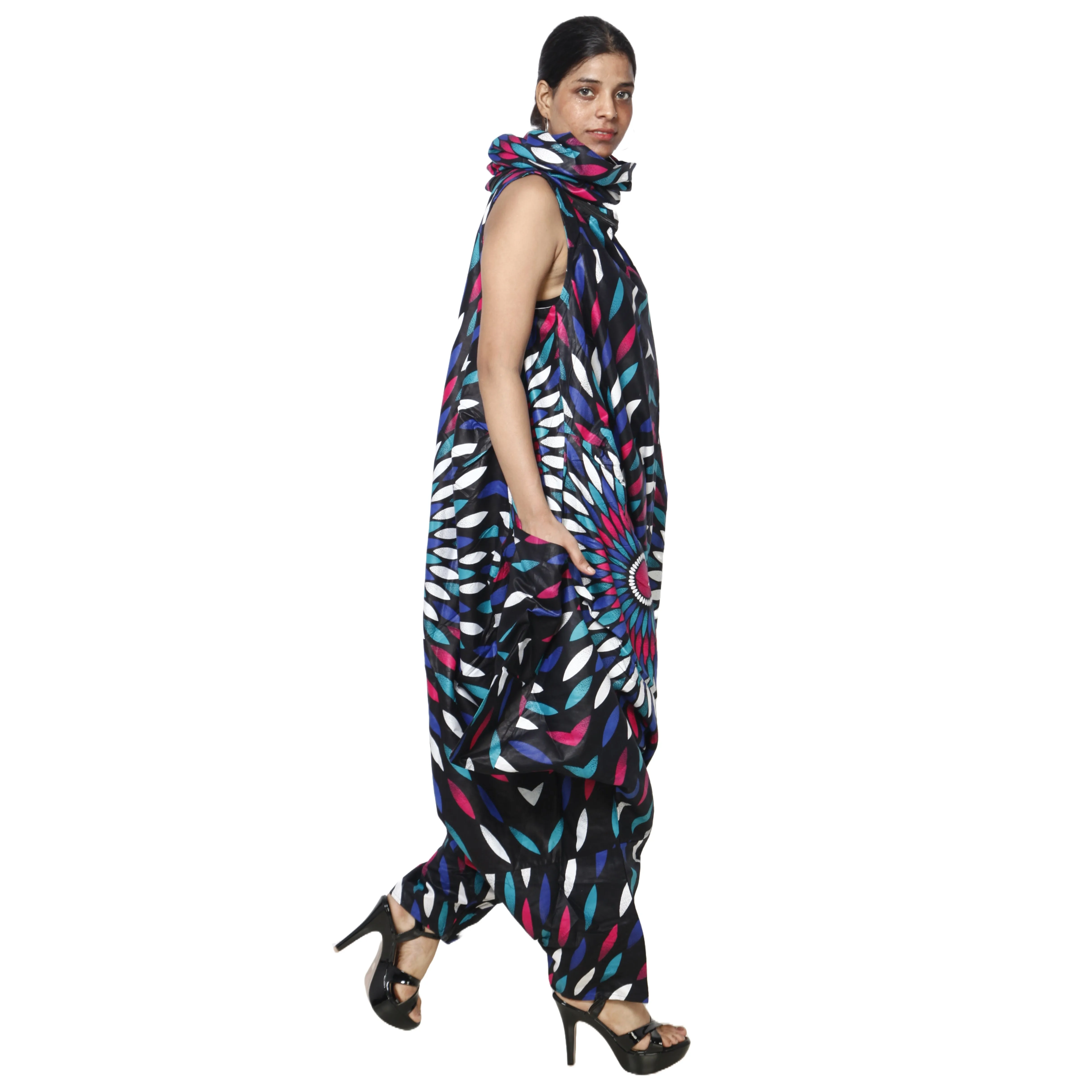 Women's African Printed Romper Style Outfit -- FI-3053P